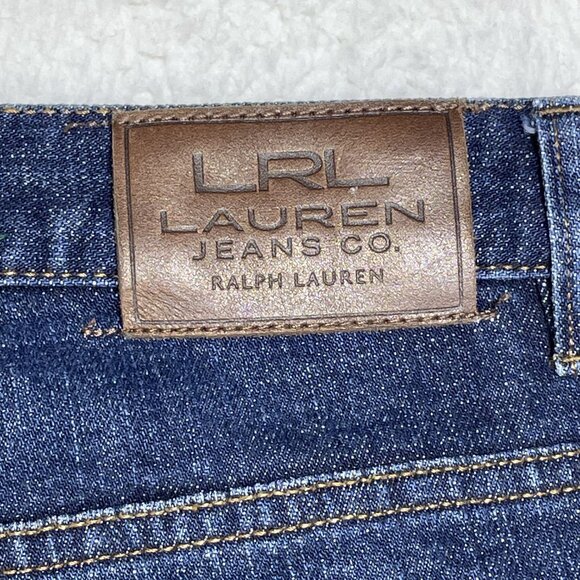 LRL Lauren Jean Co Womens Size 12 Classic Mid Calf High Rise Blue Jeans 33x21 - Picture 4 of 12